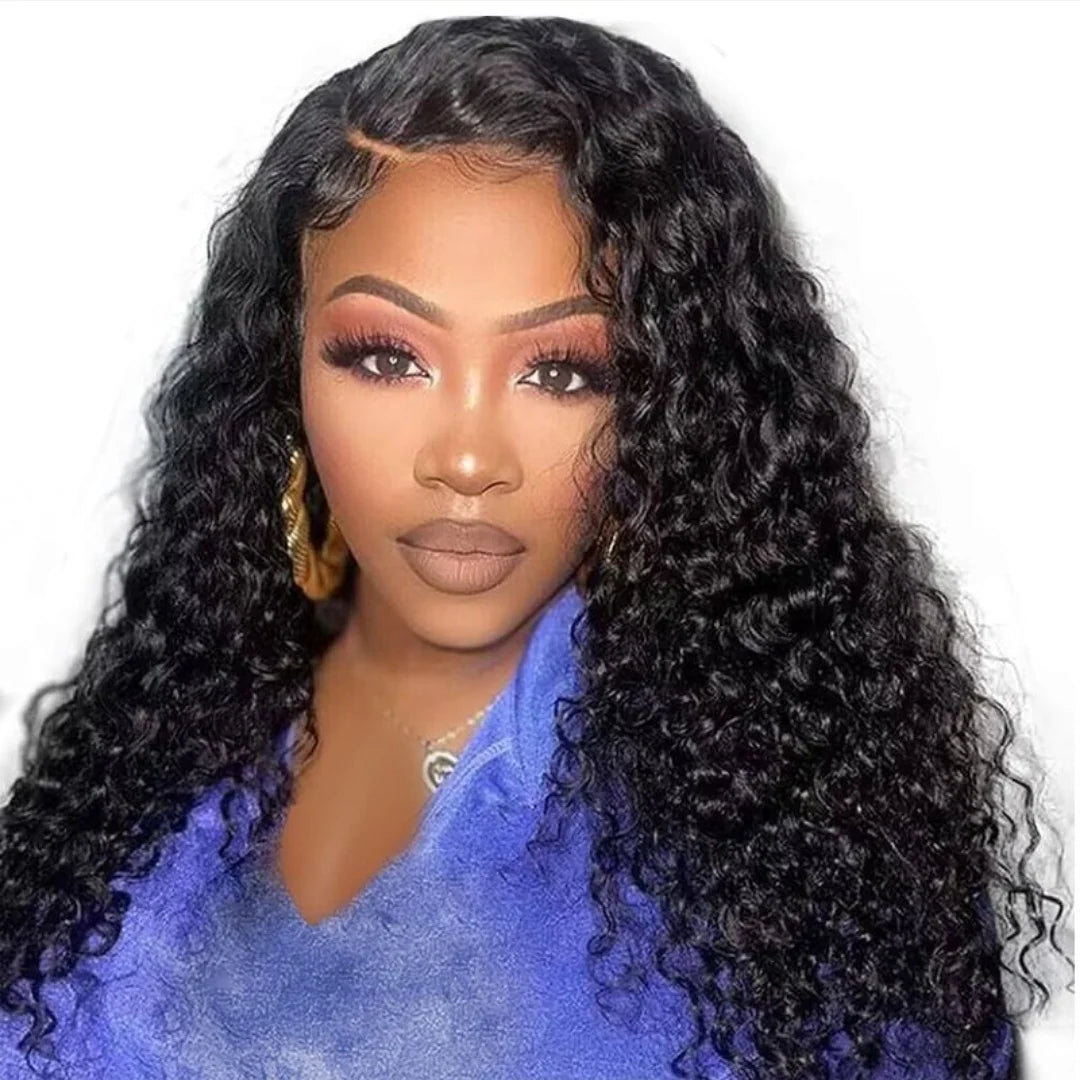 22IN BRAZILIAN HAIR WATER WAVE GLUELESS WIG-13X4 FULL FRONTAL LACE WIG