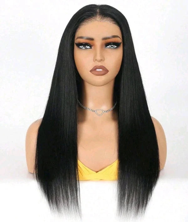 ELEGANT BLACK STRAIGHT LACE FRONT WIG(HUMAN BLEND) 22 Inch