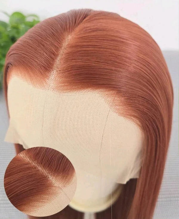 DARK ORANGE LONG LACE FRONT WIG. 32 Inch