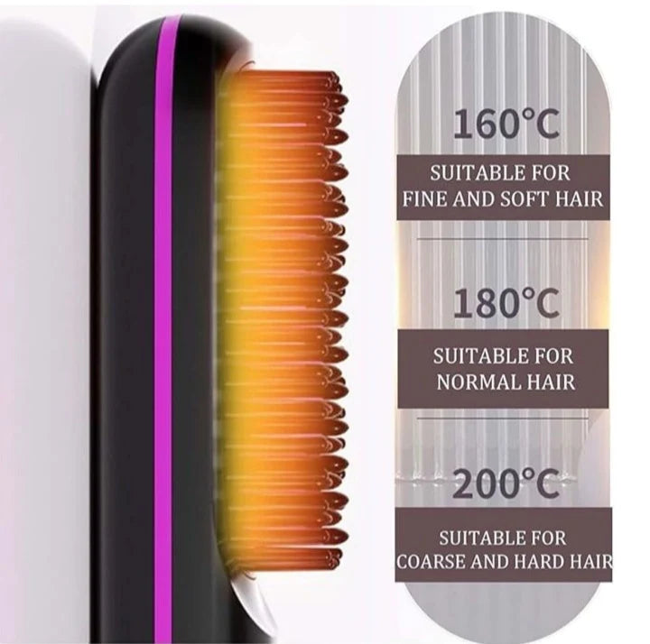 IONIC PORTABLE HEATED STRAIGHTENING BRUSH WITH LED DISPLAY